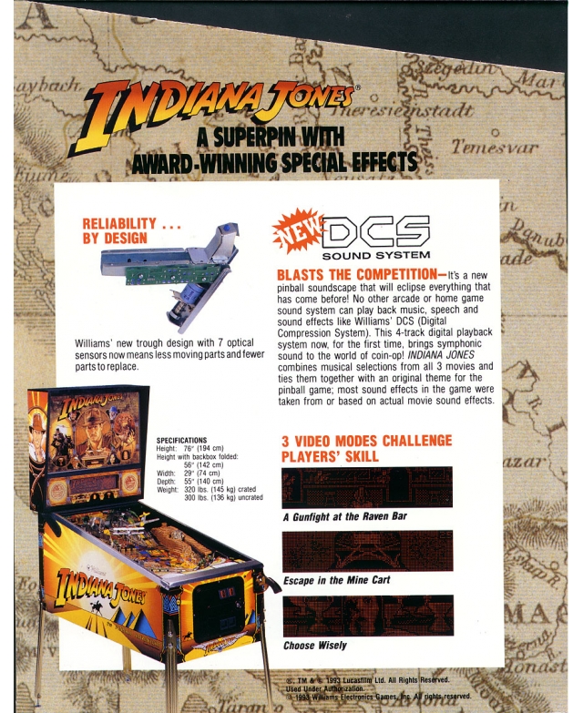 Flipper Indiana Jones : The Pinball Adventure