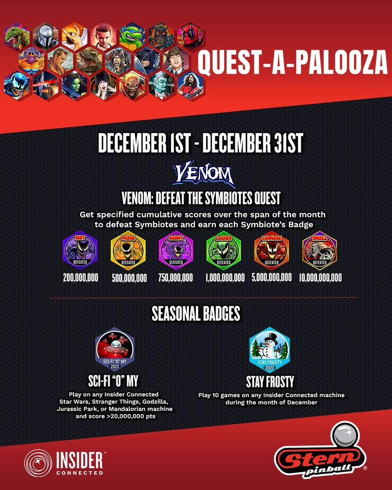 Quest-A-Palooza : Venom et Seasonal Badges